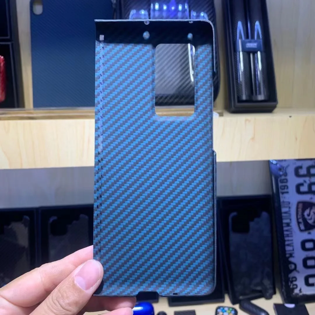 Real Carbon Fiber Phone Case For Huawei Mate X2 5G Aramid Fiber Phone Cover Ultra-thin Anti-fall Business Lens Protection Shell