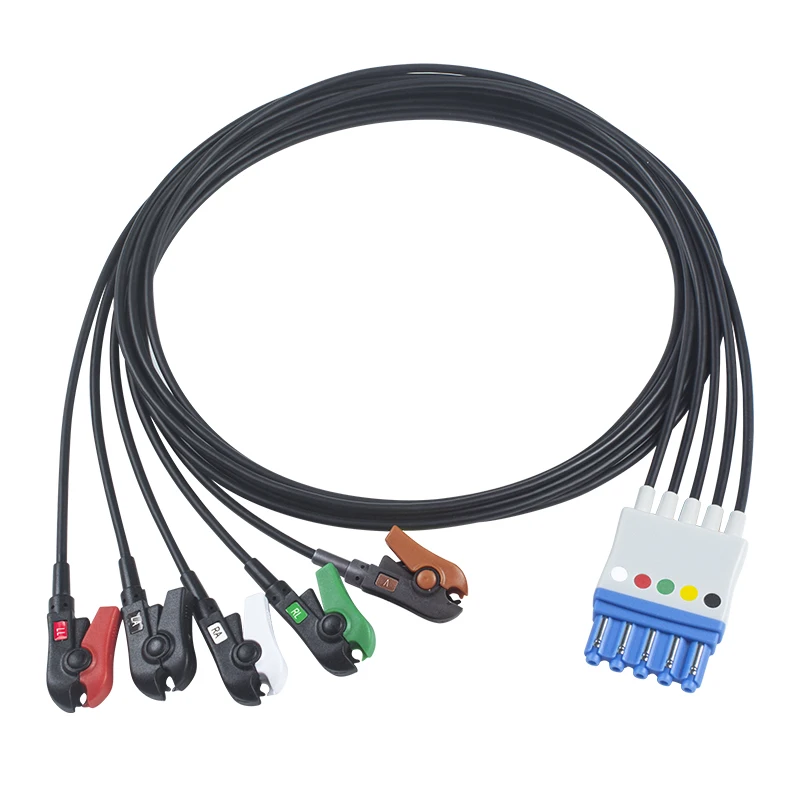 5 Lead Radiotranslucent ECG Leadwires, Compatible with MRI & X-Ray Equipment