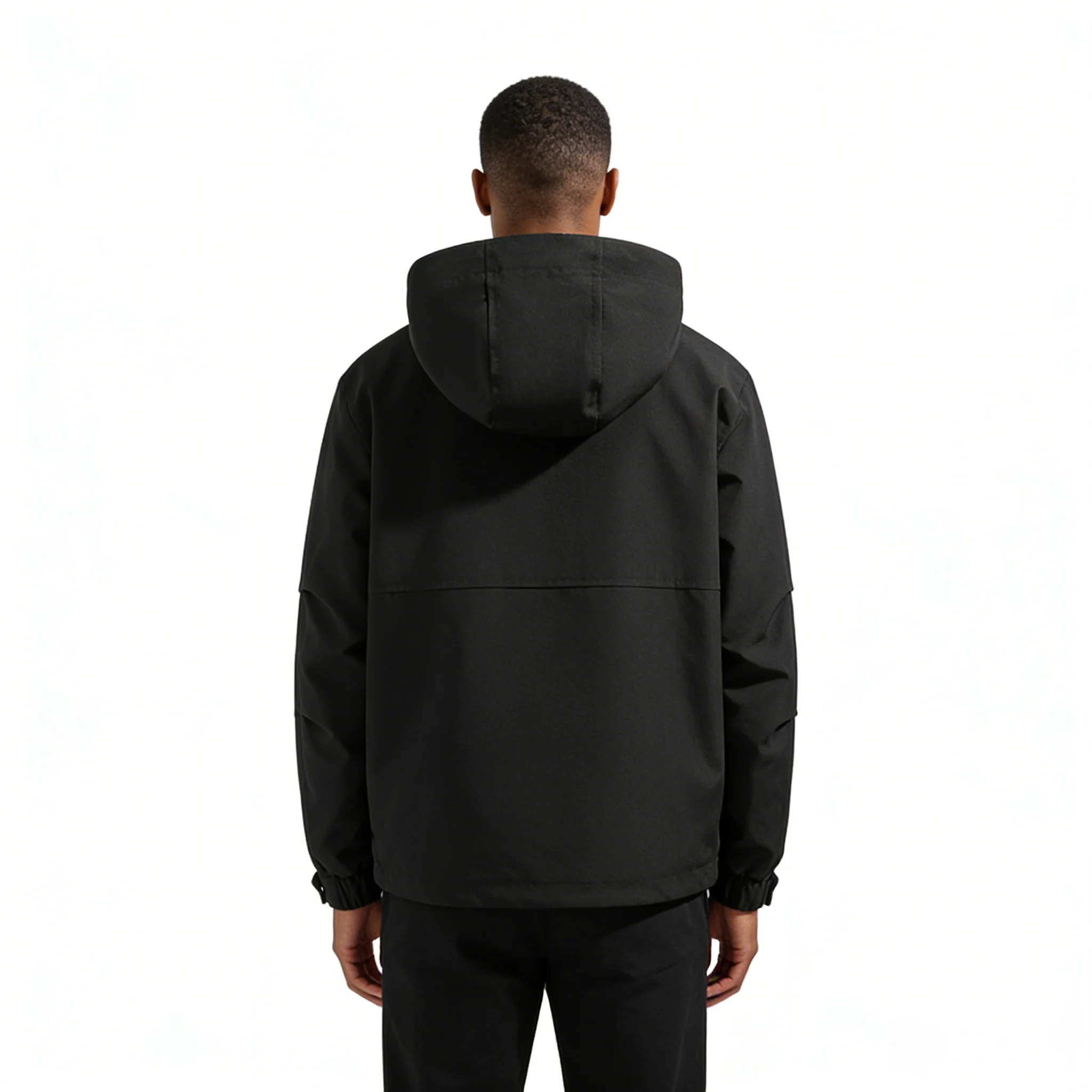 Men's Hooded Jacket Windproof Solid-Color Jacket Autumn/Winter Warmth Waterproof Jacket Zippered Pockets Outdoor Hiking Clothing