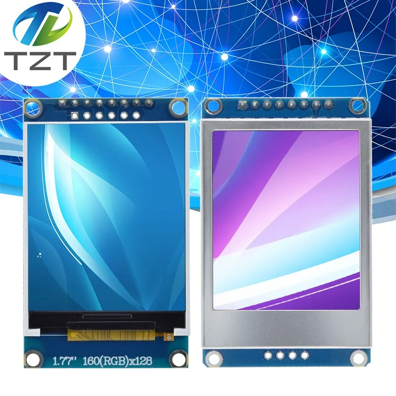 TZT 1.77 inch TFT LCD Screen  128*160 1.77 TFTSPI TFT Color Screen Module Serial Port Module For Arduino UNO R3