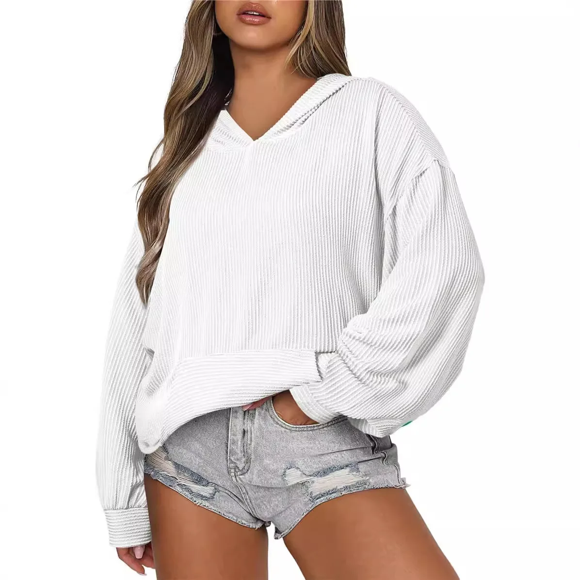 Women's Autumn And Winter, Loose Twist Hooded Sweater Long Sleeve Pocket, Top