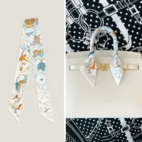 Summer Thin Decorative Handbag Ribbon Bow Tie Bag Strap Women's Hairband Silk Scarf Long Drifting Ribbon Handheld Bag