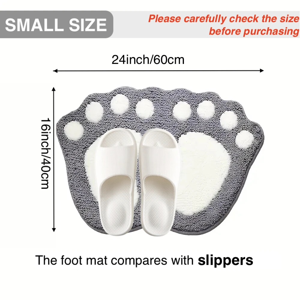 1pc Super Absorbent Bath Mat with Non-Slip Backing - Soft and Comfortable Bathroom Rug, Shower Mat Floor Mat, 16x24in