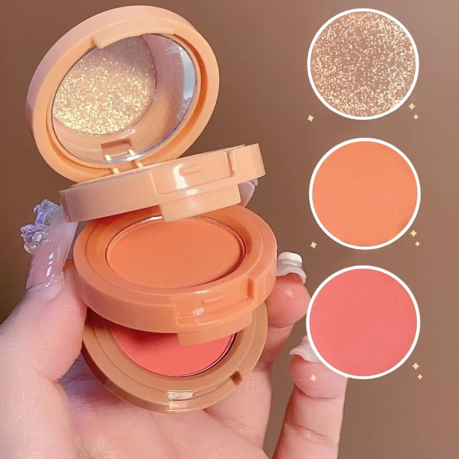 3 In 1 Highlighter Blush Face Contouring Makeup Powder Glitter Rouge Tint Contouring Highlighter Women Face Makeup Palette NEW