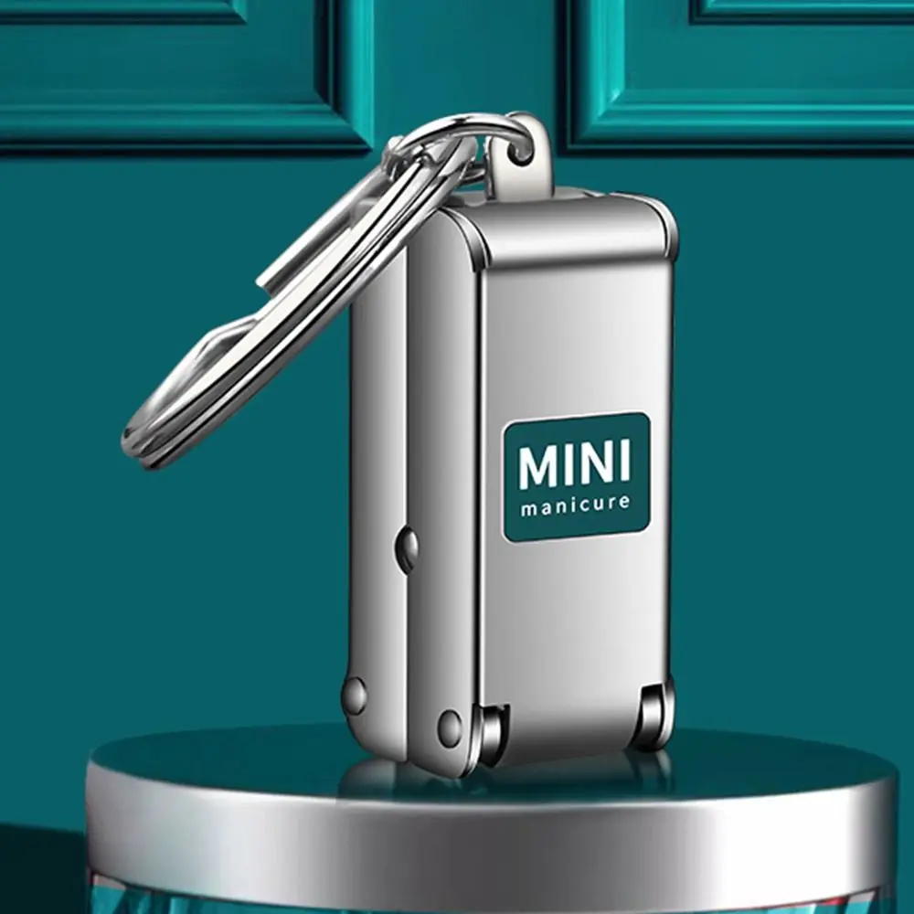 Stainless Steel Mini Nail Clippers with Nail File Function Exquisite Folding Nail Clippers Portable Luggage Shape Manicure Tools