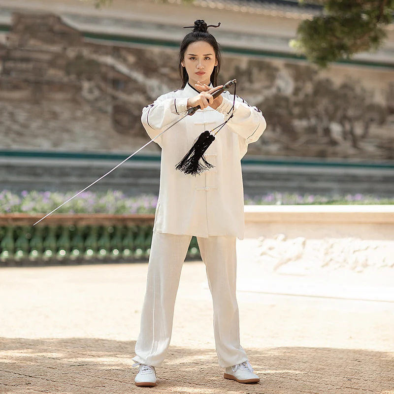 New Fashionable Unisex Premium Autumn Winter Cotton Linen Chinese Style Tai Chi Suit for Qigong Practice and Performance