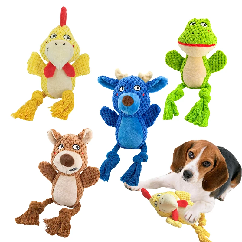 Hund Anreicherung Spielzeug Niedlichen Tier Seil Hund Spielzeug Plüsch Welpen Kauen Haustier Quietschen Spielzeug Cartoon Interaktive Spiele Für Hunde Zeug Für Hunde – Detail 2