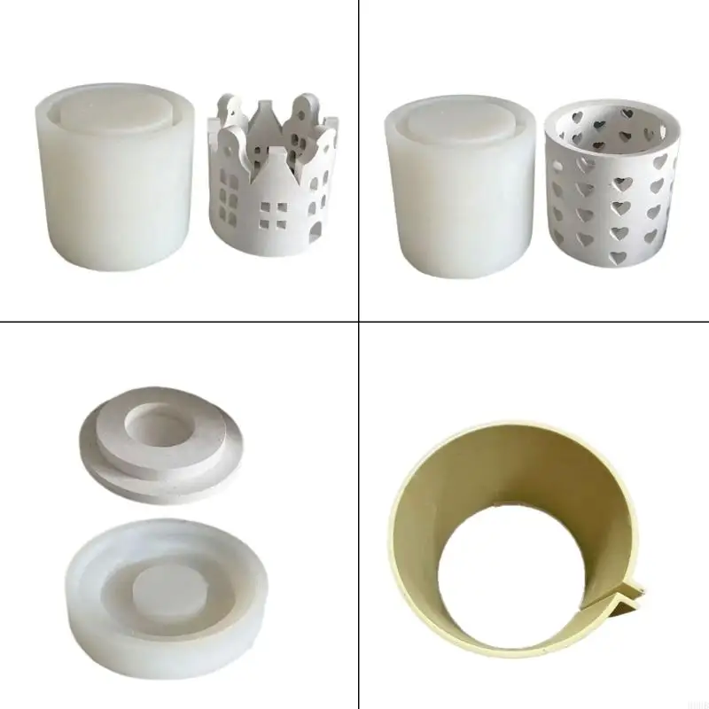 

69HB Hollow Heart Silicones Molds for Making Tealight Holder Holder