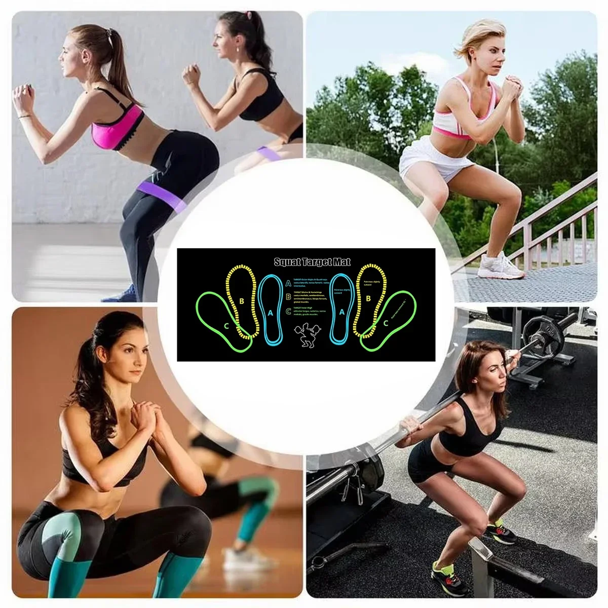 

1 шт., коврики для йоги, пилатеса, тренировочный коврик для приседаний, тренировочный коврик со следами, многофункциональный коврик для фитнеса 35*80 см/40*100 см