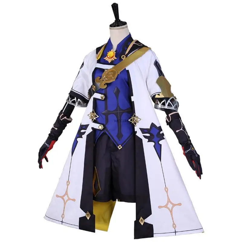 Genshin Impact Albedo Cosplay Costume Wigs Shoes Anime Game Uniforms Halloween Carnival Man Outfits Genshin Impact Costume