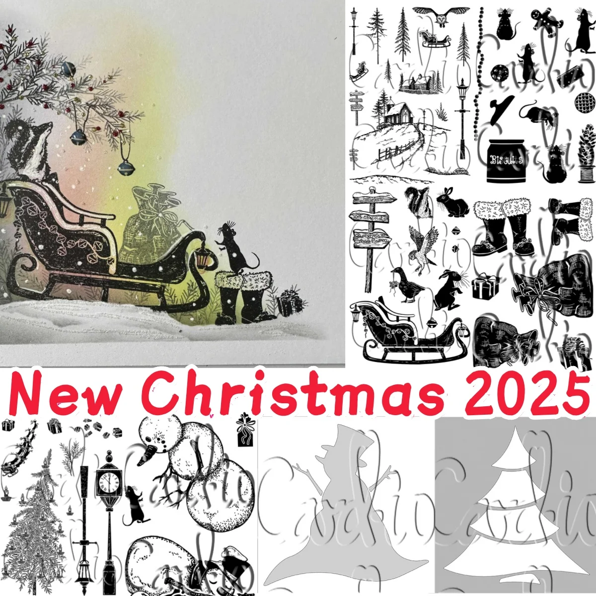 

2025 Winter Collection Signs Boots Biscuit Clear Stamps Stencil for DIY Making Card Scrapbook Embossed Craft Template Decoration