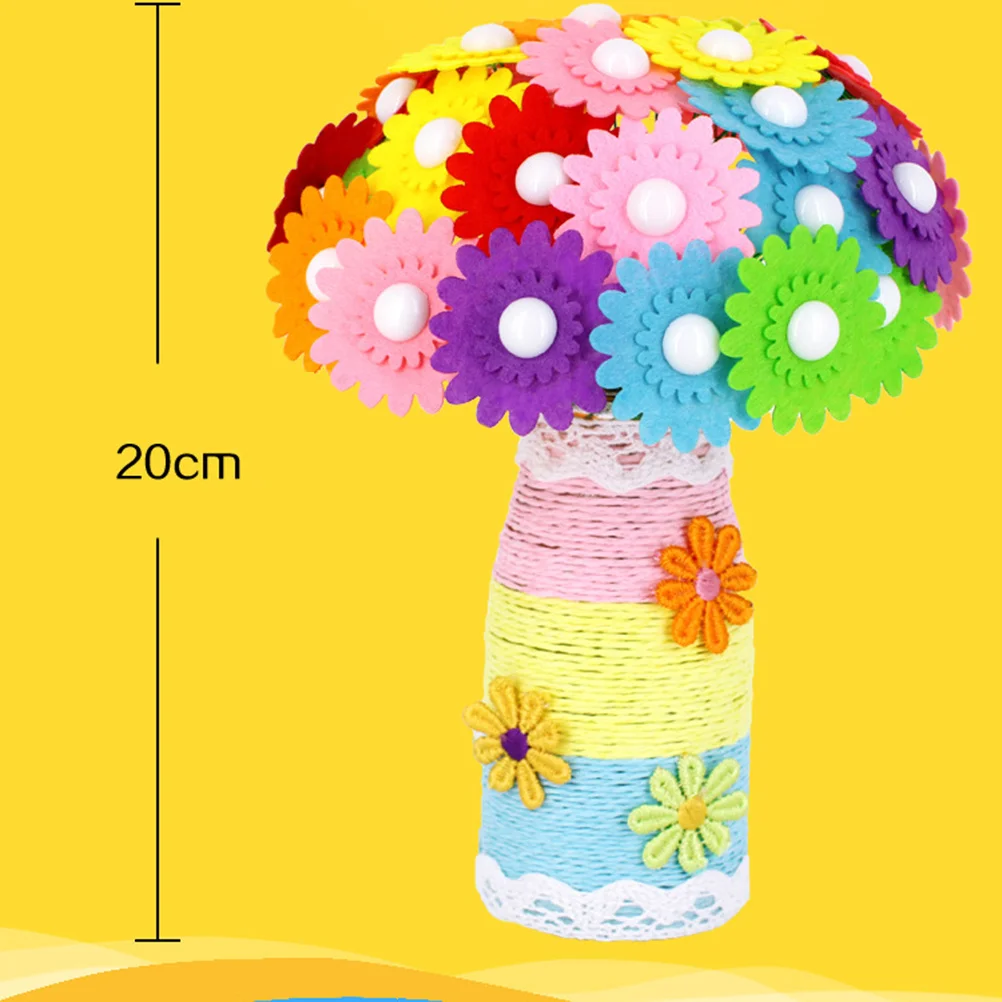 Bouquet de boutons à faire soi-même, 1 pièce, artisanat éducatif, éducation précoce, facile à assembler, bouton créatif, grappe de fleurs, bouquet de maternelle