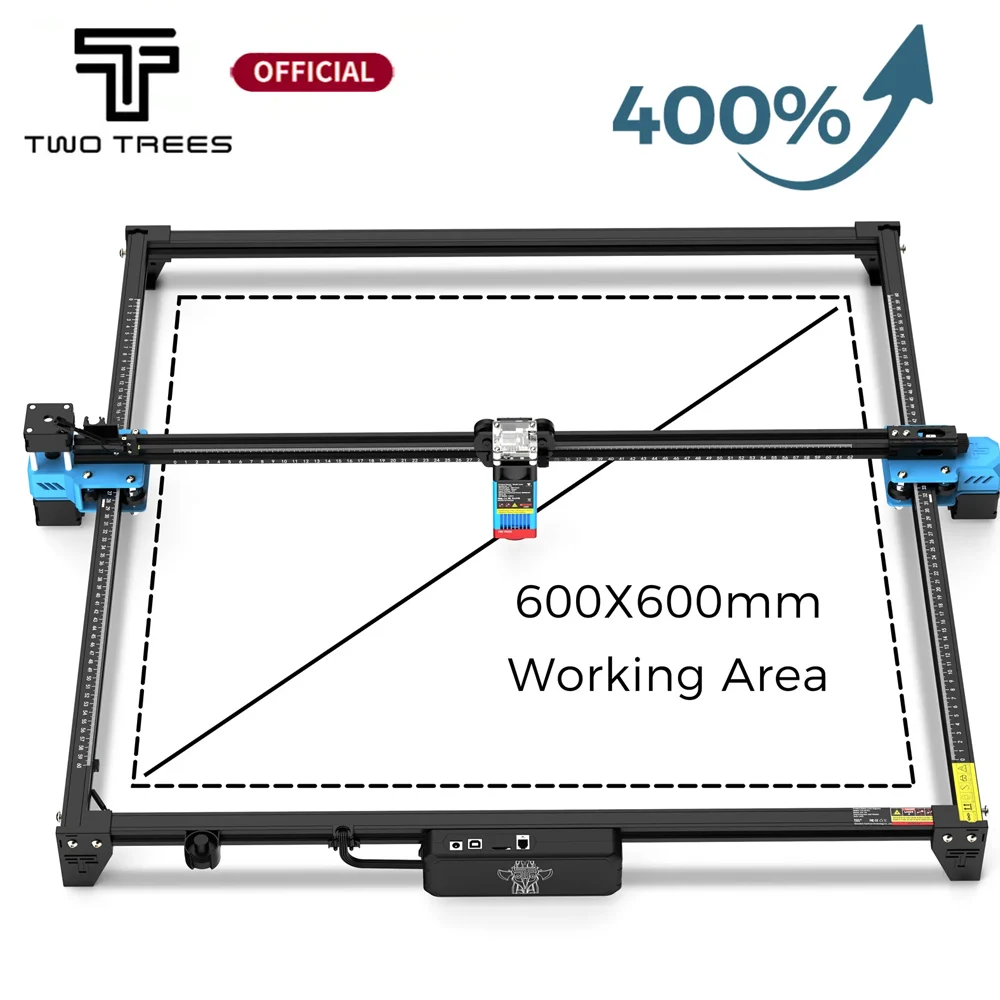 TwoTrees Laser Engraver Machine Laser CNC Router TTS-55 Pro Cutting Machine Support Offline Engraving 600x600mm Work Area