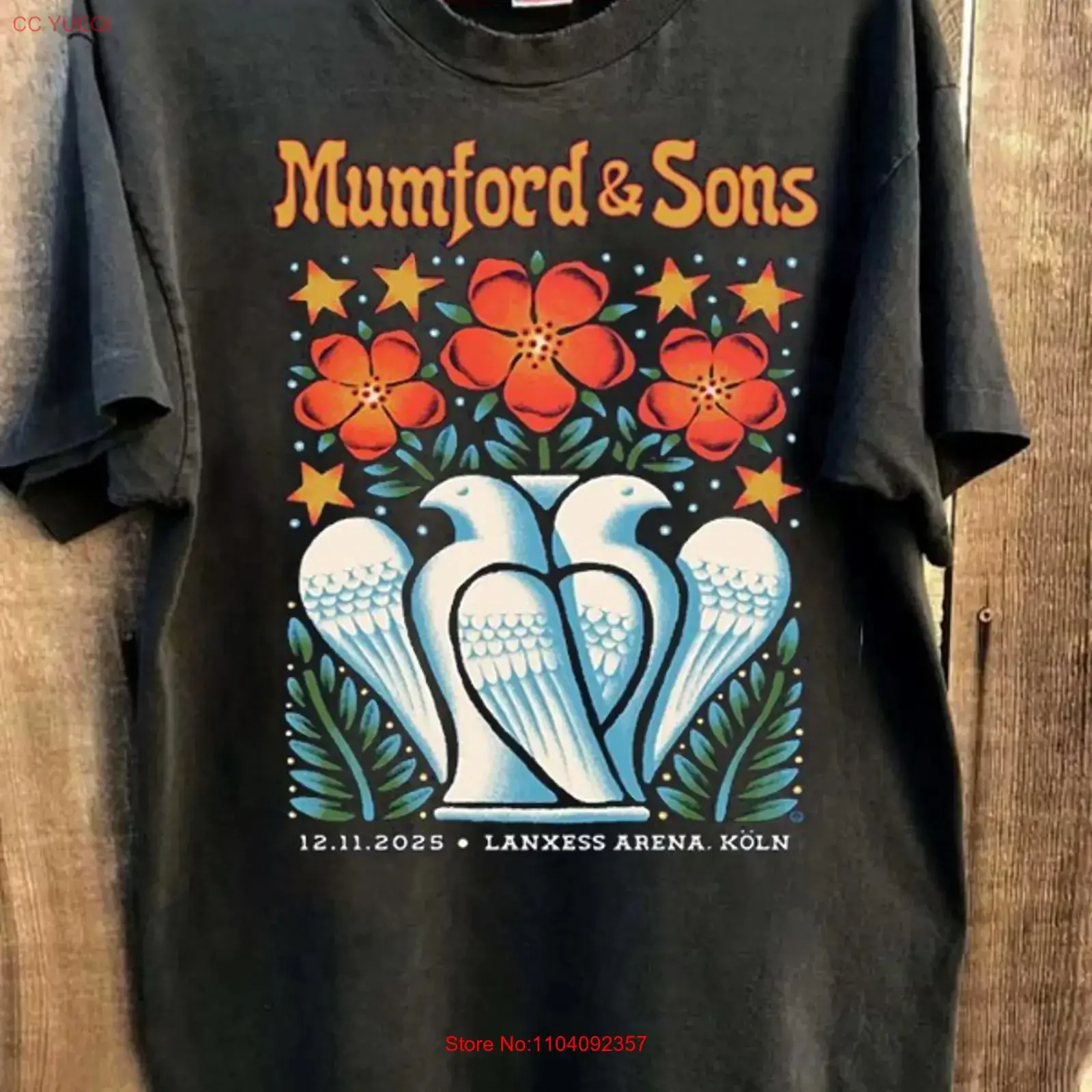 Mumford And Sons Cologne Germany 2025 Event Poster short sleeve shirt VK04964 vintage Washed homme Breathable Versatile Stylish