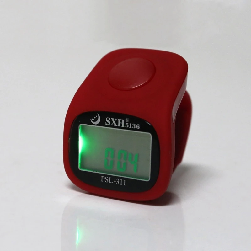 6 Digital Finger Tally Counter 8 Channels with LED Backlight Time Chanting Prayer Silicone Ring Electronic Hand Counter