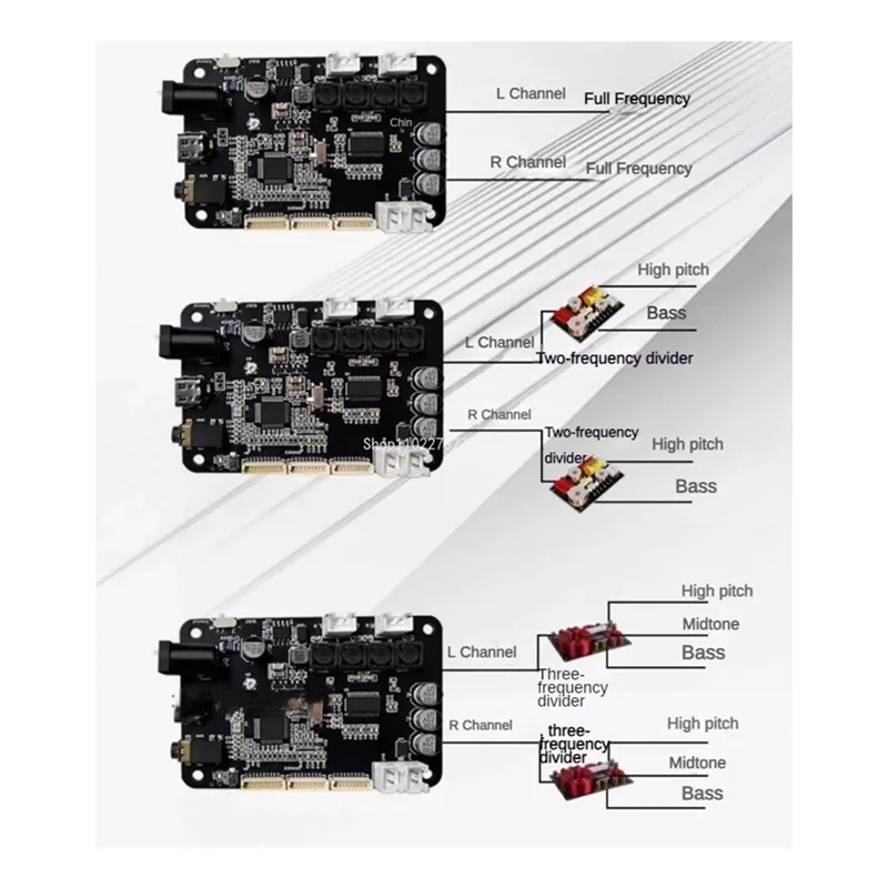 AA87 Dsp2.0 Bluetooth 5.0 Penguat Daya Stereo 15Wx2 Divisi Frekuensi Elektronik Tws Pasangan 2.0/1.1 Aux + USB Tahan Lama Mudah T