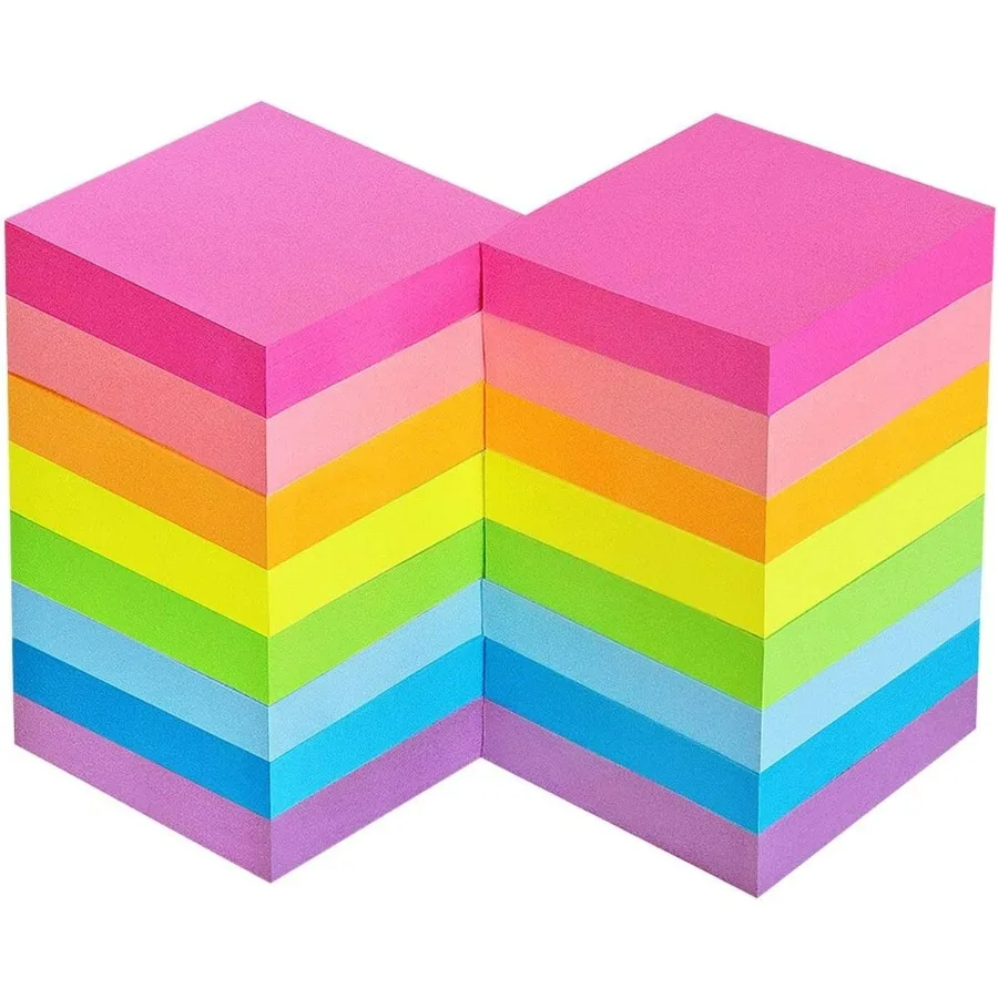 

Sticky Notes 2x2 SelfStick Notes 8 Bright Multi Colors Sticky Notes 16 Pads 100 Sheet Pad for Office Desk Organization Home Rem