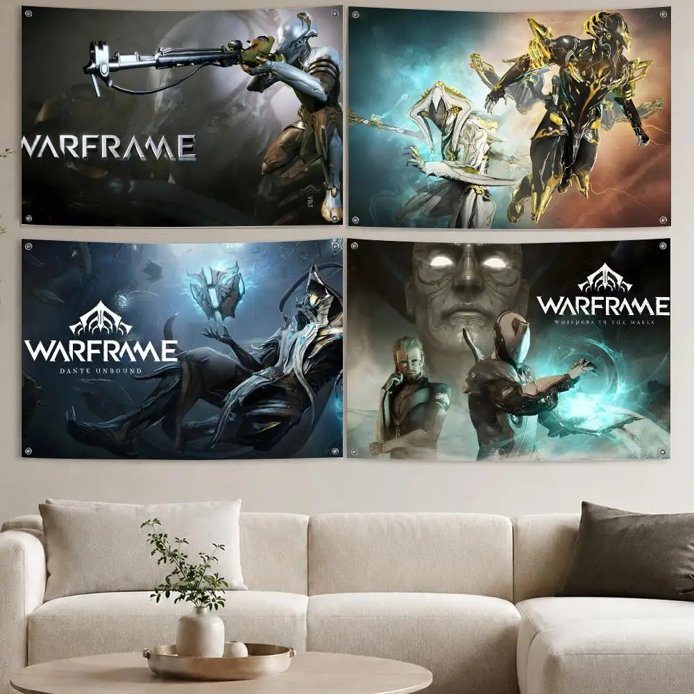 Warframe Flags Aesthetic Wall Tapestry Printed Wall Hanging Living Room Party Outdoor Decor