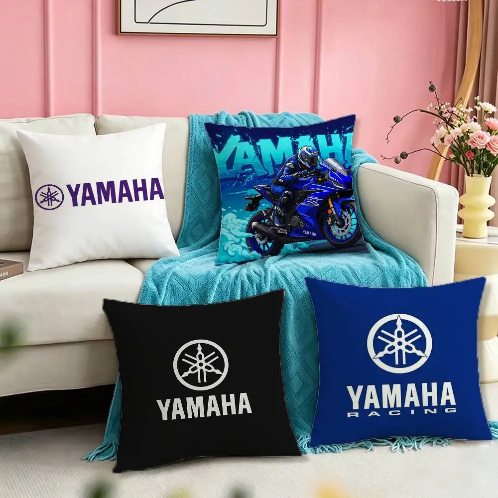 

Y-YAMAHAs Logo Square Double-Sided printed Pillow Case Bedroom Bedside Pillow Sofa Cushion Cover