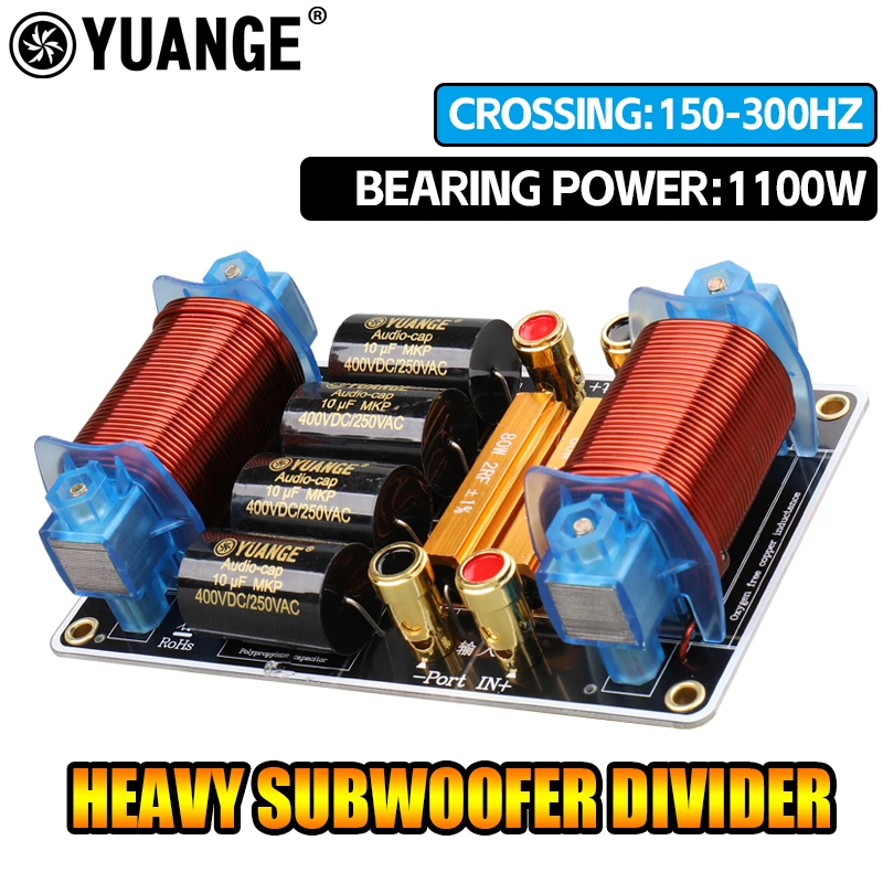 Distribuidor de subwoofer pesado de alta potencia para escenario doméstico, distribuidor de 1 canal, 300HZ/1100 HZ, 250 W-300W