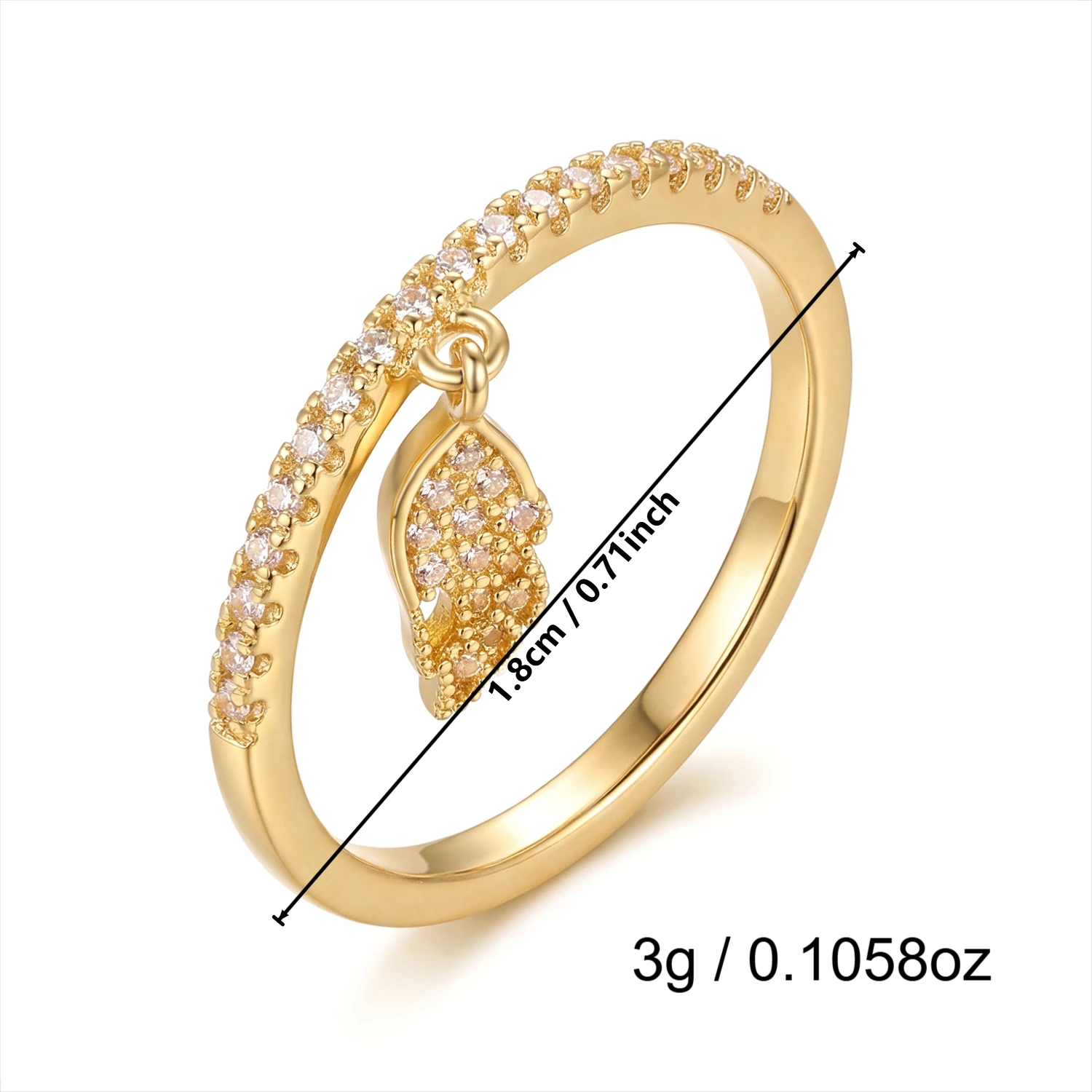 2026 Design Sense Flügel-Feder-Anhängerring für Damen Zarter Funkelnder Zirkonia-Fingerring Minimalistisches Tägliches Accessoire – Detail 7