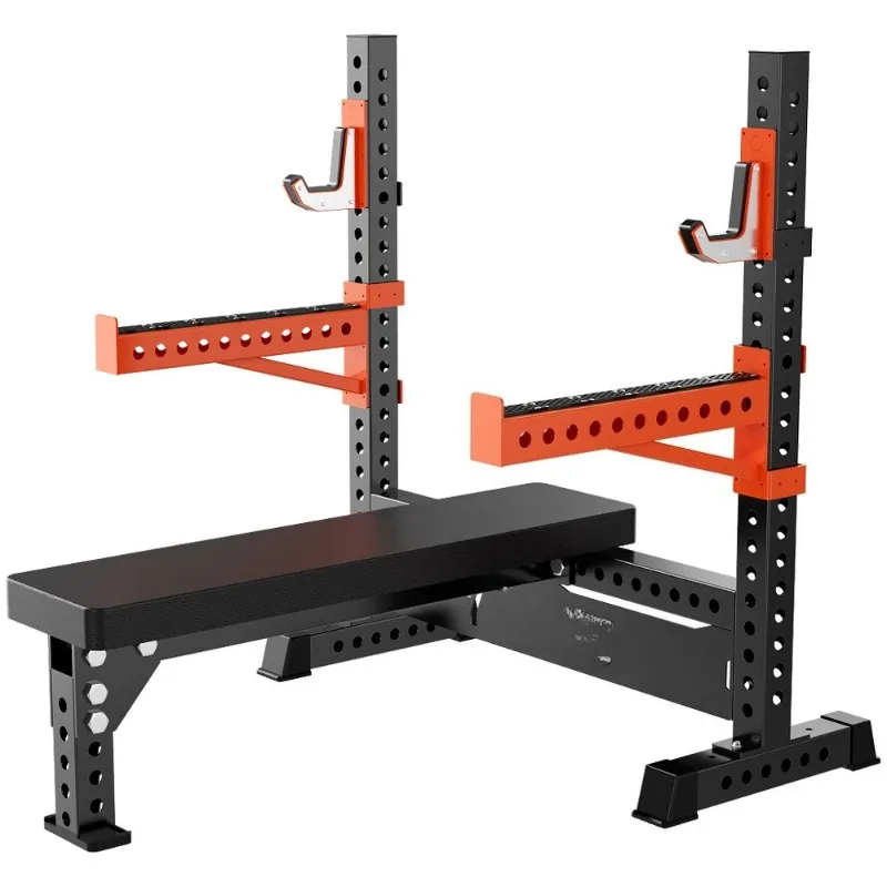 Flat bench press rack Commercial weight bed Barbell rack Squat rack Barbell set Household multi-functional fitness equipment
