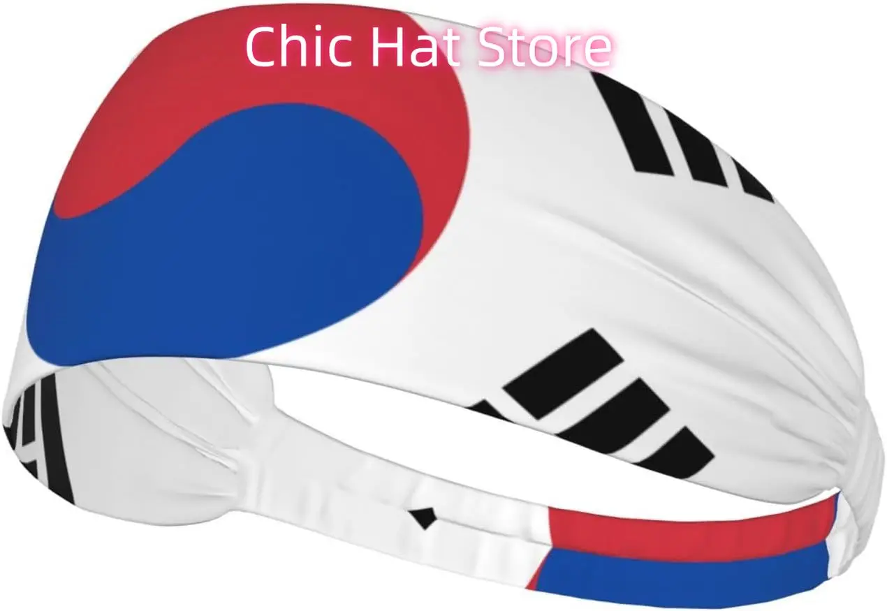 

Flag of Republic of Korea Elastic Exercise Headband, Fitness Exercise Yoga Cycling Headband, Outdoor Sports Elastic Sweat-Absorb