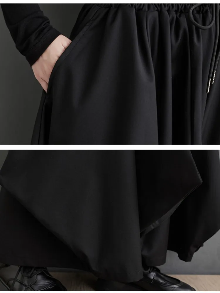 Pantaloni lanterna primaverili oversize da donna pantaloni da donna a pieghe moda casual a vita alta pantaloni da donna larghi larghi irregolari