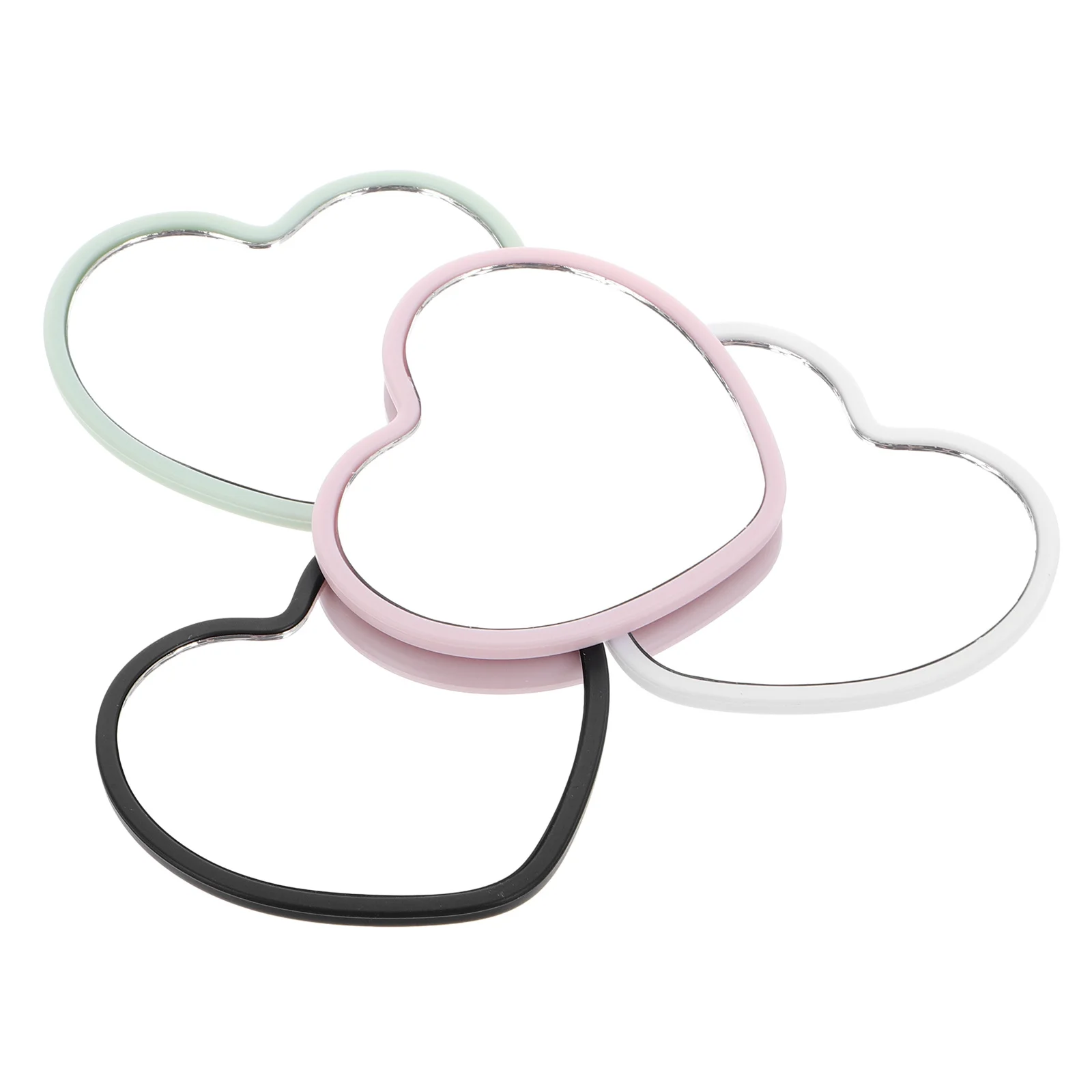 

4Pcs Heart Shaped Portable Mirrors Compact Mini Makeup Mirror Handheld Purse Travel Mirror for Girls Cute Aesthetic