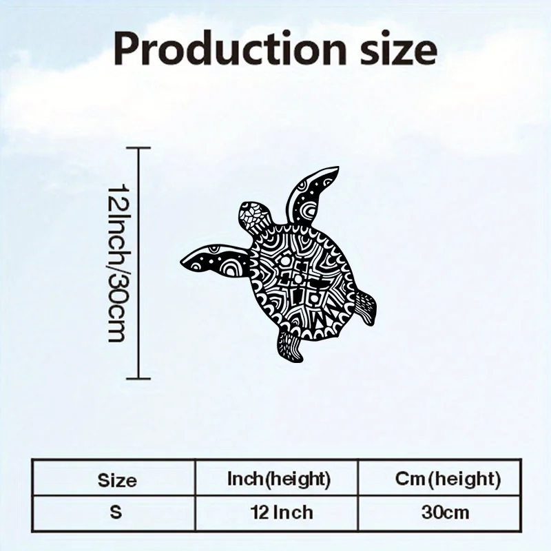 Sea Turtle Iron Metal Wall Art, Coastal Ocean Wall Decor for Living Room Patio, Beach Home Gift - view 5