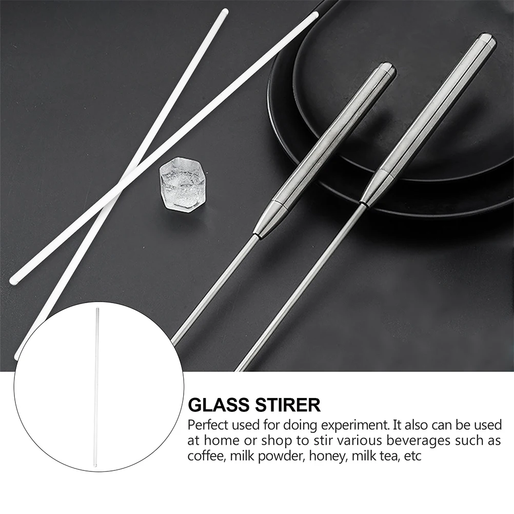 

10pcs Glass Stirring Rods Blender Cocktail Drink Stirrer Coffee Beverage Sticks Mixing Honey Tools Heat Resistance