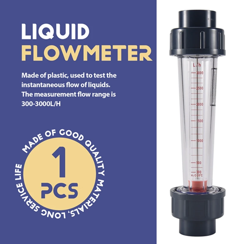 LZS-25 Flow Meter Plastic Tube Type 300-3000L/H Water Rotameter Liquid Flowmeter Measuring Tools For Chemical Light