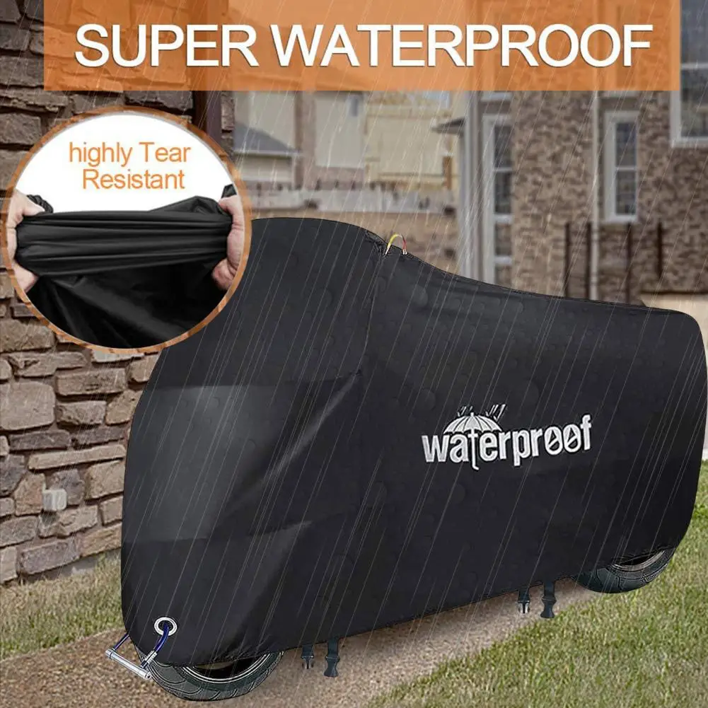 Electric Bike Cover Outdoor Bike Cover Extra-large Waterproof Motorbike Rain Cover with Storage Bag Protect Road or Electric