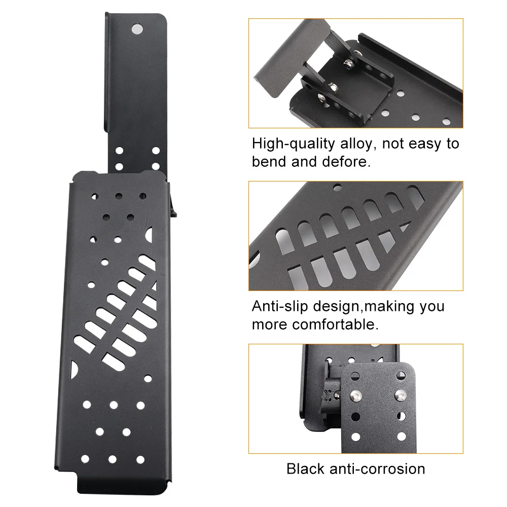 Auto Dead Pedal Fußstütze Panel Pegs für Jeep Wrangler JL 2018 2019 2020 2021 2022 2023 2024 2025 Offroad Teile Mattschwarz – Detail 3