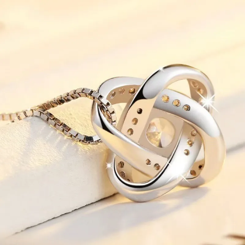 محظوظ أربع أوراق البرسيم الزركون قلادة المرأة الخفيفة الفاخرة المتخصصة الراقية الأزياء مرصع بالألماس قلادة الترقوة سلسلة CR #3