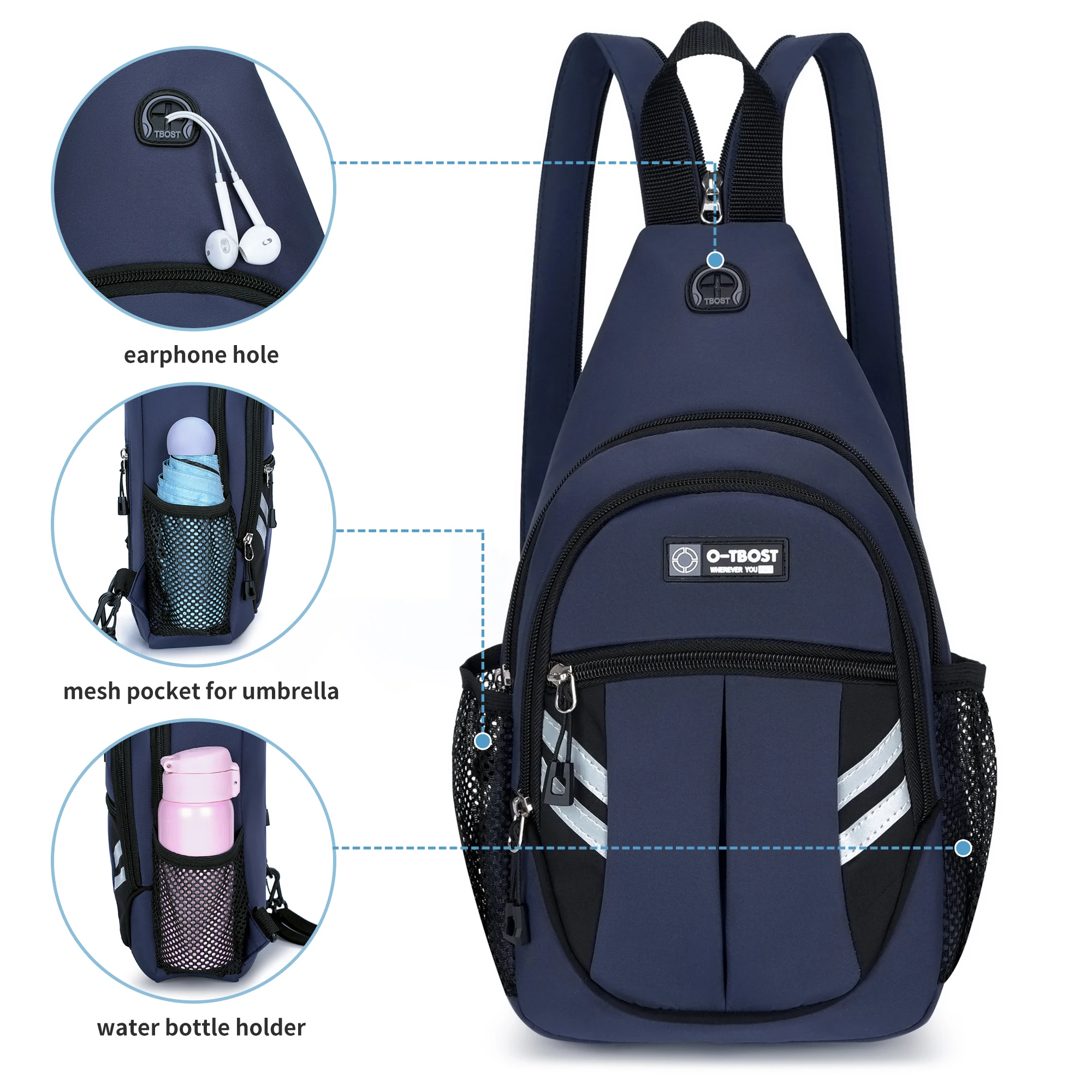 

Мужская многослойная спортивная нагрудная сумка с защитой от брызг для езды на велосипеде и бега, многофункциональная сумка через плечо через плечо