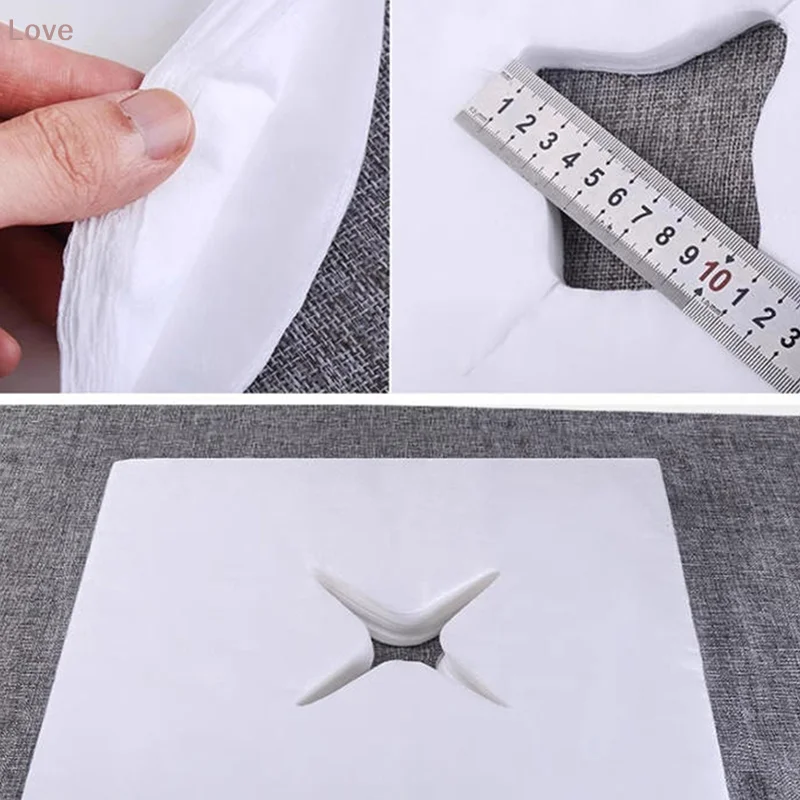 

[L & P] 100 шт. одноразовое полотенце для лица для салона красоты с отверстием для лица, подушка для лежания, массажная кровать, легкая дышащая