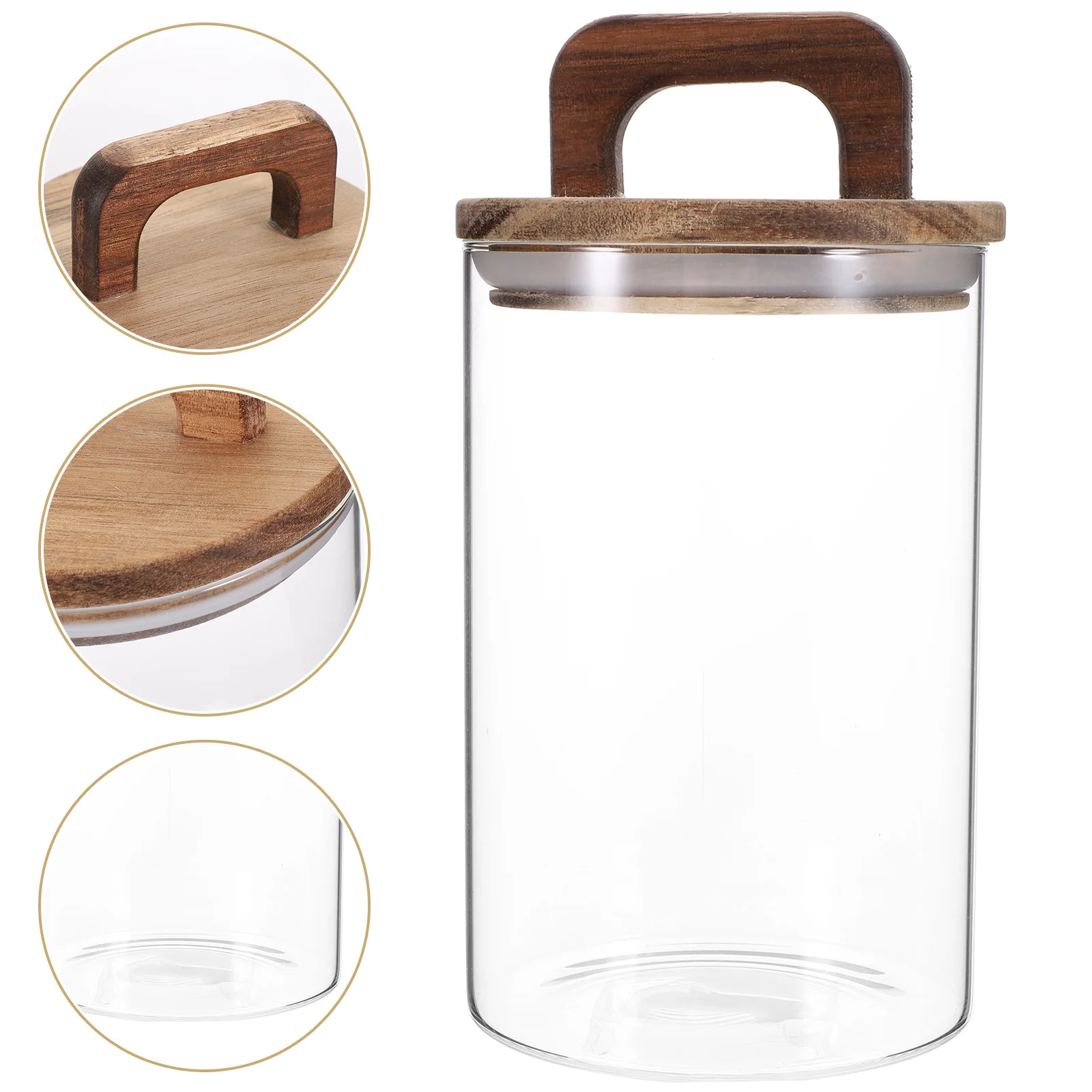 

Solid Wood Portable Storage Tank Kitchen Food Container with Containers for Pantry Farmhouse Sugar Lids