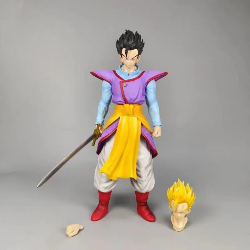 30cm Dragon Ball Anime World King God Wu Fan Double Headed Holding Sword Pvc Statue Boxed Handmade Tabletop Decoration  Gift