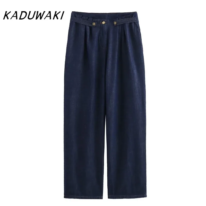 KADUWAKI Casual Classic High-waisted Solid Jeans Fashion Ins Thin Radish Pants Popular Commuter Nine-minute Streetwear Capris