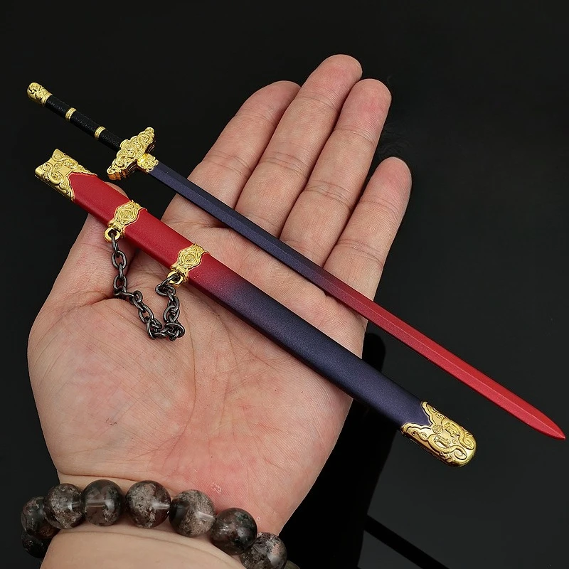 Épée ciel violet 22cm, modèle froid, nouvelle Version avec gaine, modèle entièrement en métal, Collection périphérique de film, cadeaux d'anniversaire, jouet pour garçon