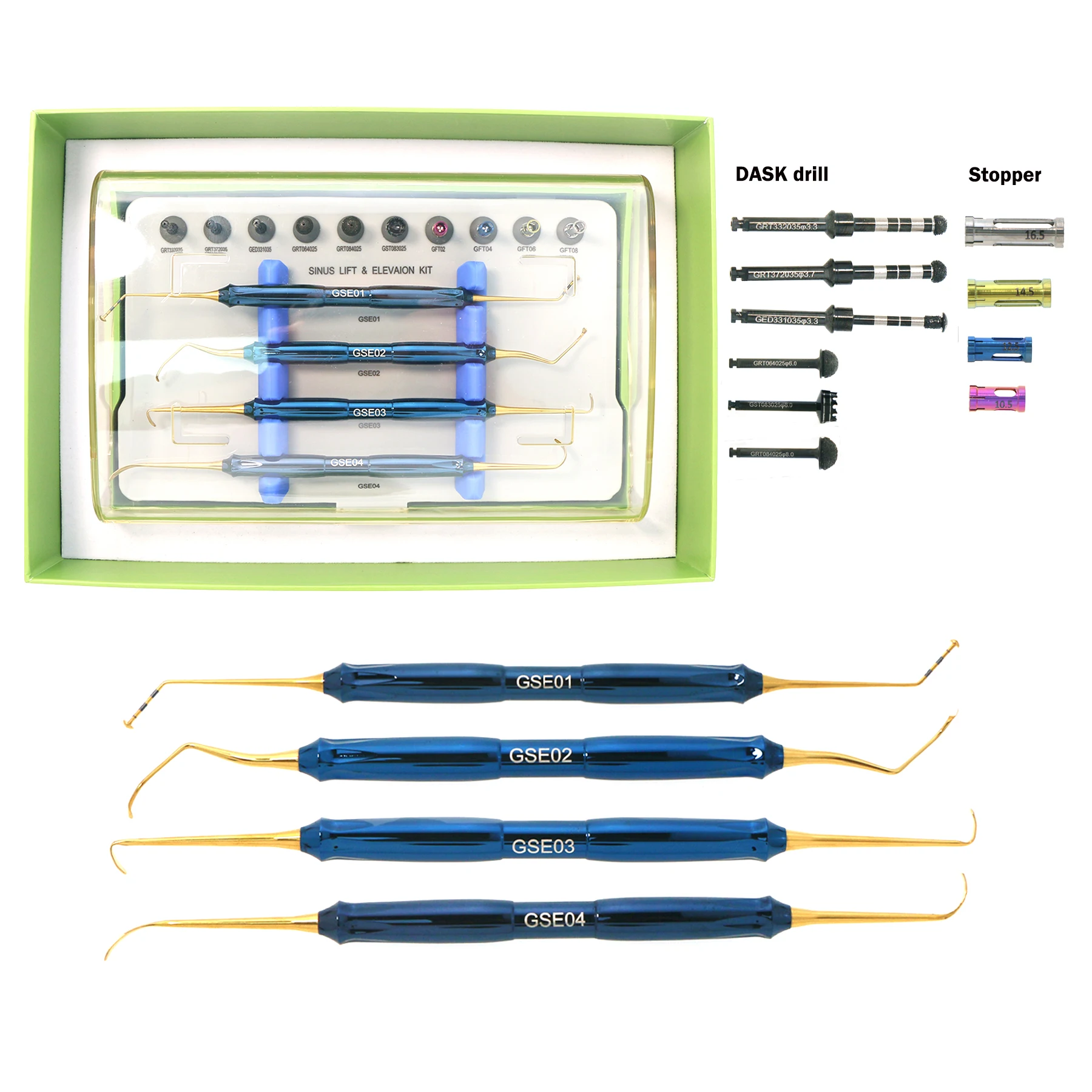 

Implant Advanced Sinus Lift Drivers Drills Lateral Approach Drills Stopper Oral Elevation DASK