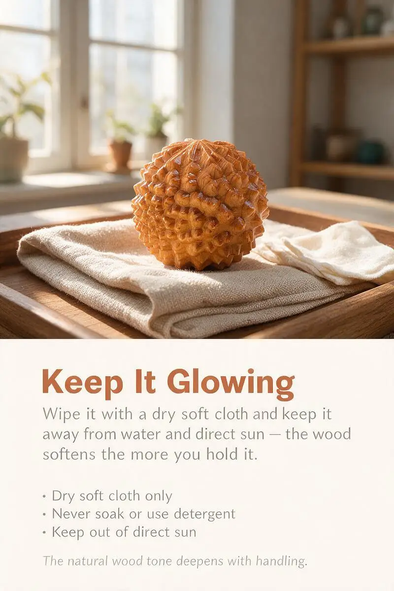 2PC Thuja Holz Hand Massage Ball Durian Fitness Handball Hand Ausübung Yoga Meditation Therapie Stress Druckentlastung Werkzeug – Detail 2