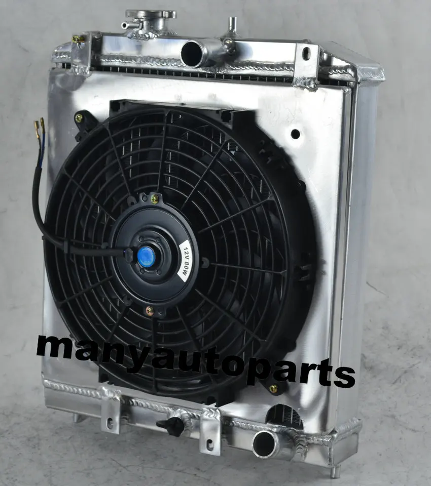 Aluminum Radiator 1992-2000 FOR Honda Civic CRX DEL SOL EK EG D15 D16 B16 B18 + FAN Shroud 93 94 95 96 97 98 32mm Pipe