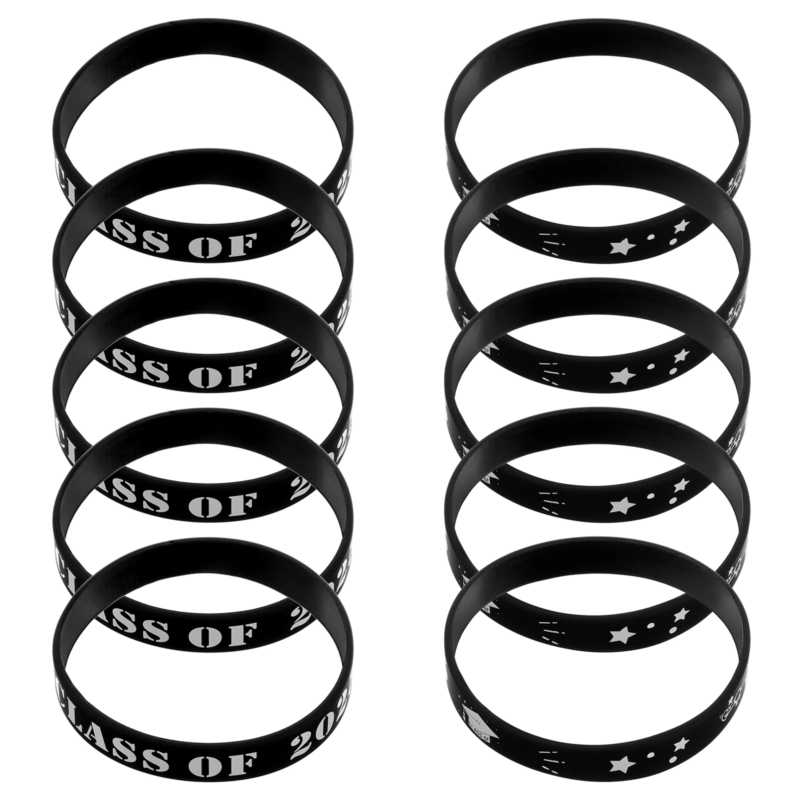 

20 Pcs Theme Party Wristbands Class of 2025 Silicone Bracelets Graduation Rubber