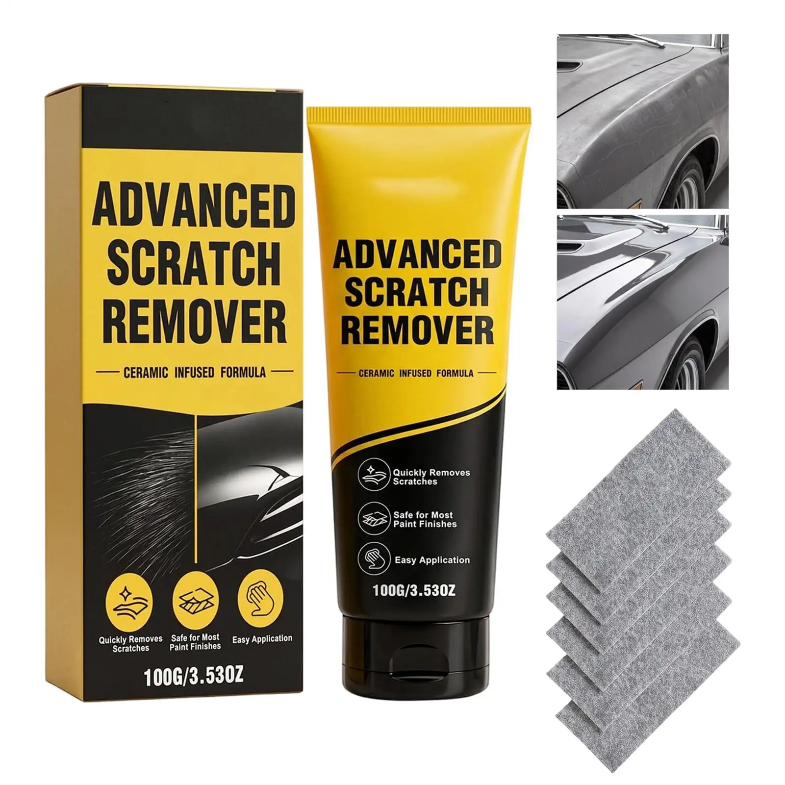 

Car Scratch Eraser 100g Paint Shine Cleaner Car Paint Scratch Remover For Auto Vehicle Truck SUV RV Sedan Motorcycle Scuff Swirl