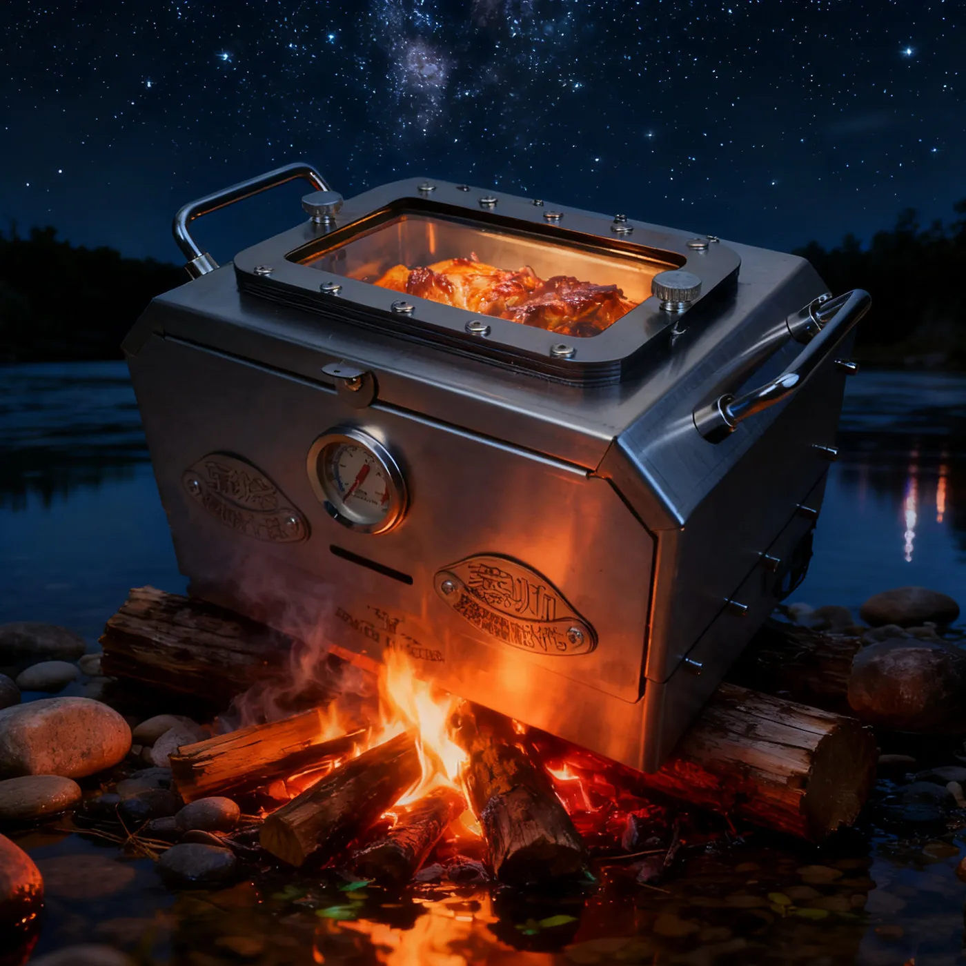 Outdoor Oven Camping Baking BBQ Grill Insulation Picnic Barbecue Stove Cookware Portable Stainless Steel Oven for Wood Stove