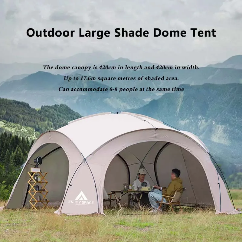 New Dome Larger Outdoor Luxury Camping 5-8 People Round Big Canopy Family Travel Picnic Park Sunshade Fishing Tent