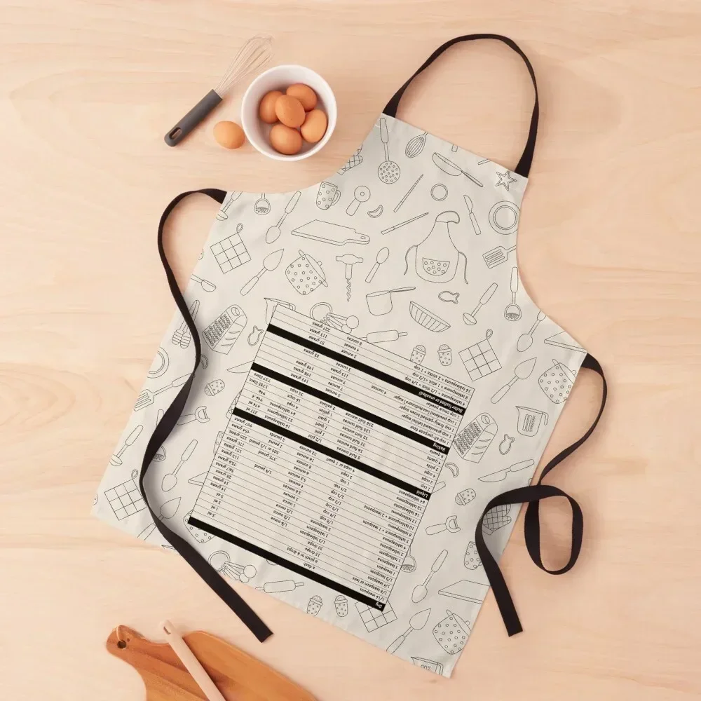 

Cooking and Baking Conversion Chart Apron Barista For Girl Apron