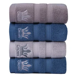 Pure Cotton Towels for Family, Gold Leaf, Water-Absorbent, Thick Towels, 100% Cotton, New, 3 Pack, 2024